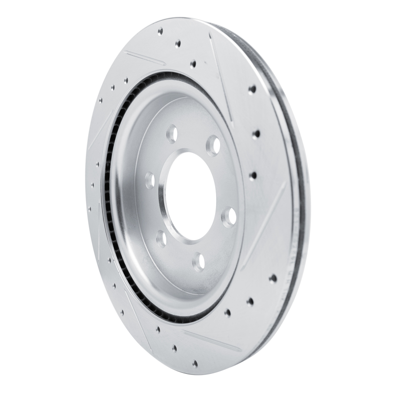 Ford Bronco Brake Rotor (1) - Rear Left - R1 Concepts - Drilled & Slotted - Silver - `21-`25